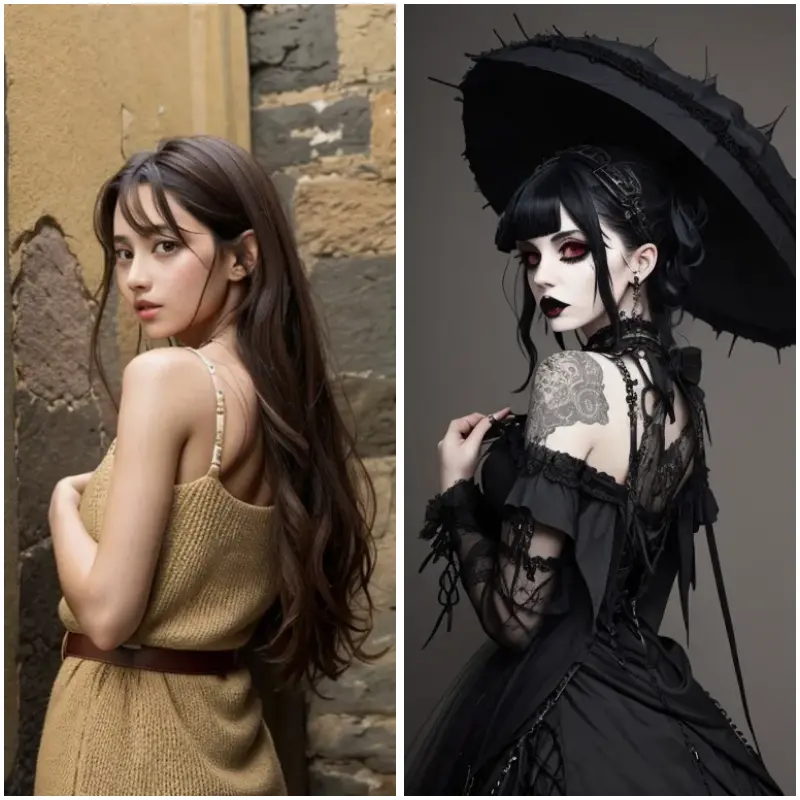 transform selfie info goth style art