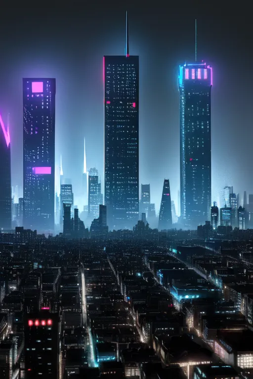 cyberpunk-style city image