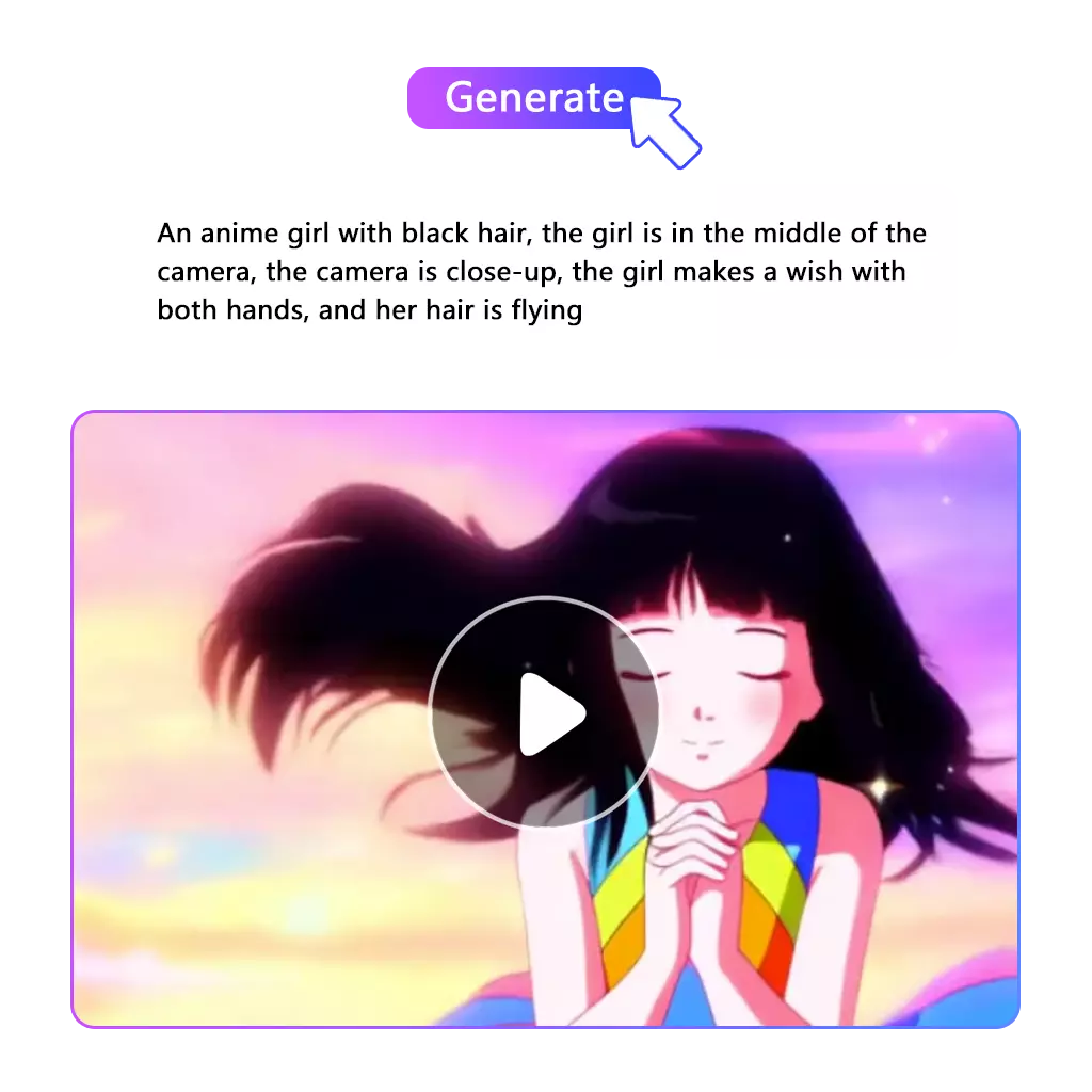 convert text into video with AI anime video generator